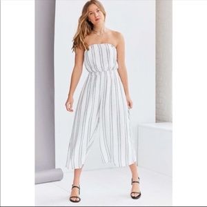 Urban Outfitters Silence & Noise Strapless Striped Jumpsuit